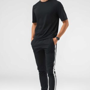 Calça Tactel Forrada Com Bolsos e Filete Lateral
