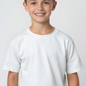Camiseta Infantil Dry Fit Básica Lisa Sem Estampas (Branca)